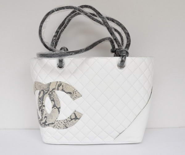 7A Discount Chanel Cambon Black CC A25169 White Shoulder Bags